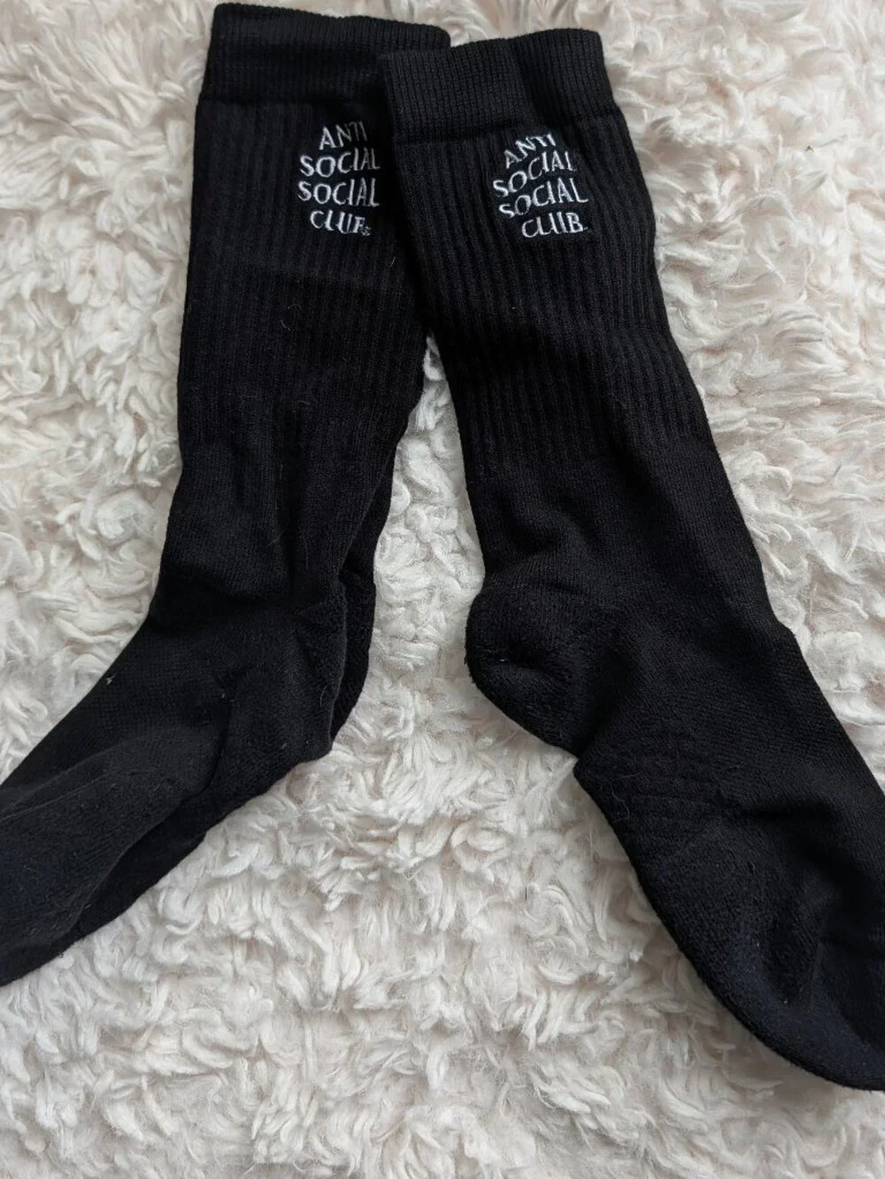 Anti Social Social Club Black Logo Crew Socks ASSC